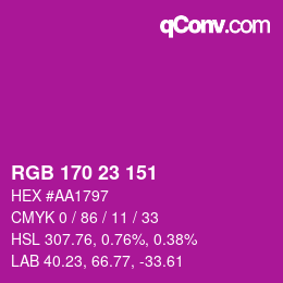 Color code: RGB 170 23 151 | qconv.com