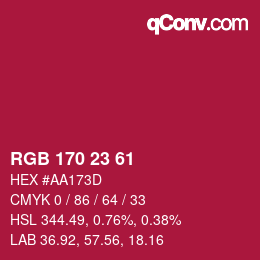 Color code: RGB 170 23 61 | qconv.com