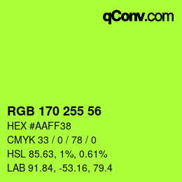 Color code: RGB 170 255 56 | qconv.com