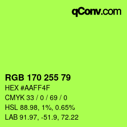 Color code: RGB 170 255 79 | qconv.com