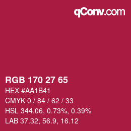 Color code: RGB 170 27 65 | qconv.com