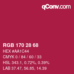 Color code: RGB 170 28 68 | qconv.com