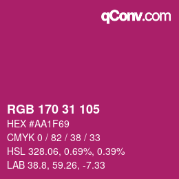 Color code: RGB 170 31 105 | qconv.com