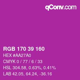 Color code: RGB 170 39 160 | qconv.com