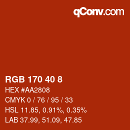 Color code: RGB 170 40 8 | qconv.com