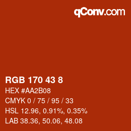 Color code: RGB 170 43 8 | qconv.com