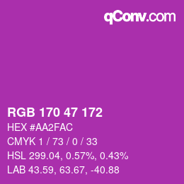 Color code: RGB 170 47 172 | qconv.com