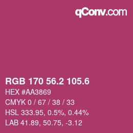 カラーコード: RGB 170 56.2 105.6 | qconv.com