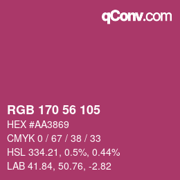 Color code: RGB 170 56 105 | qconv.com