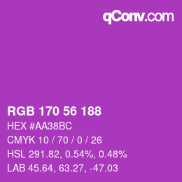 Color code: RGB 170 56 188 | qconv.com