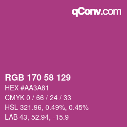 Color code: RGB 170 58 129 | qconv.com