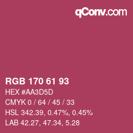Code couleur: RGB 170 61 93 | qconv.com