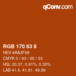 Color code: RGB 170 63 8 | qconv.com