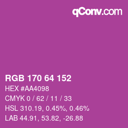 Color code: RGB 170 64 152 | qconv.com