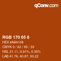 颜色代码: RGB 170 65 8 | qconv.com