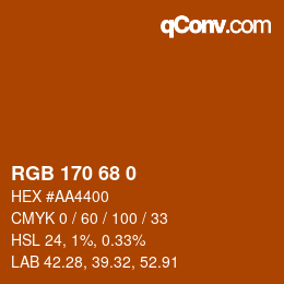 Color code: RGB 170 68 0 | qconv.com