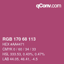 カラーコード: RGB 170 68 113 | qconv.com
