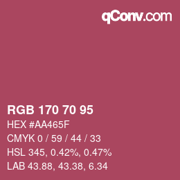 Farbcode: RGB 170 70 95 | qconv.com