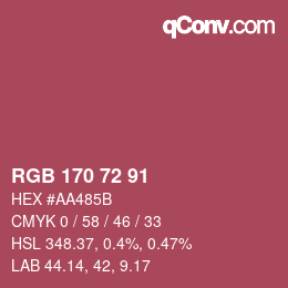 Color code: RGB 170 72 91 | qconv.com