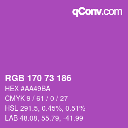 Color code: RGB 170 73 186 | qconv.com