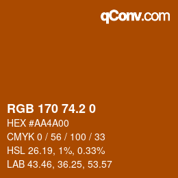 カラーコード: RGB 170 74.2 0 | qconv.com