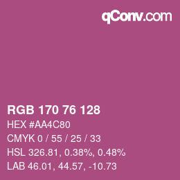 Color code: RGB 170 76 128 | qconv.com