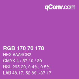 Color code: RGB 170 76 178 | qconv.com