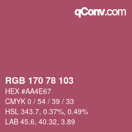 Color code: RGB 170 78 103 | qconv.com