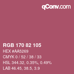 Color code: RGB 170 82 105 | qconv.com