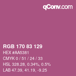 Color code: RGB 170 83 129 | qconv.com