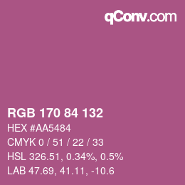 Color code: RGB 170 84 132 | qconv.com