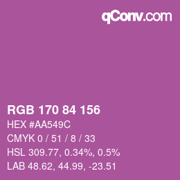 Color code: RGB 170 84 156 | qconv.com