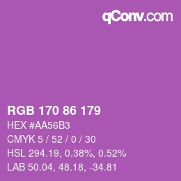 Farbcode: RGB 170 86 179 | qconv.com