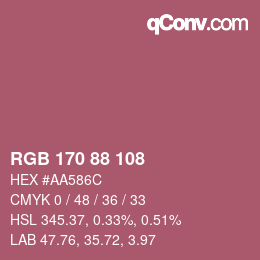 Color code: RGB 170 88 108 | qconv.com