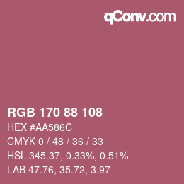 カラーコード: RGB 170 88 108 | qconv.com
