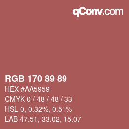 Color code: RGB 170 89 89 | qconv.com