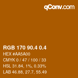 カラーコード: RGB 170 90.4 0.4 | qconv.com