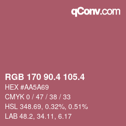 カラーコード: RGB 170 90.4 105.4 | qconv.com