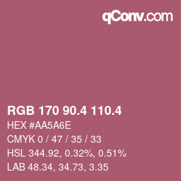 カラーコード: RGB 170 90.4 110.4 | qconv.com