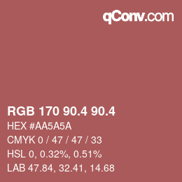 カラーコード: RGB 170 90.4 90.4 | qconv.com