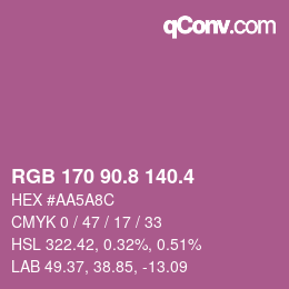 カラーコード: RGB 170 90.8 140.4 | qconv.com