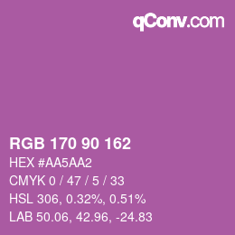 Color code: RGB 170 90 162 | qconv.com