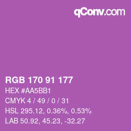 Color code: RGB 170 91 177 | qconv.com