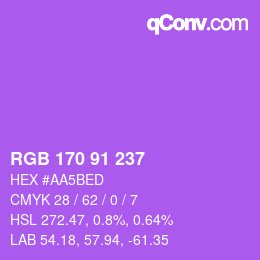 Color code: RGB 170 91 237 | qconv.com