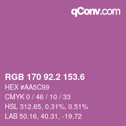 カラーコード: RGB 170 92.2 153.6 | qconv.com
