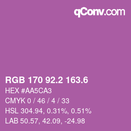 カラーコード: RGB 170 92.2 163.6 | qconv.com