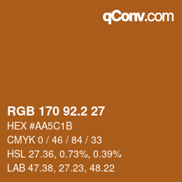 Color code: RGB 170 92.2 27 | qconv.com