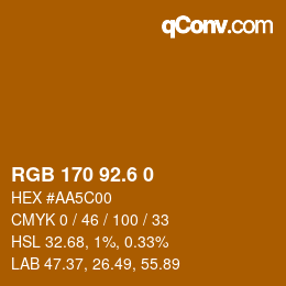 カラーコード: RGB 170 92.6 0 | qconv.com