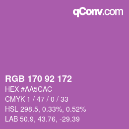 Color code: RGB 170 92 172 | qconv.com