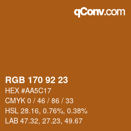 カラーコード: RGB 170 92 23 | qconv.com